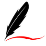 logo red feather pen