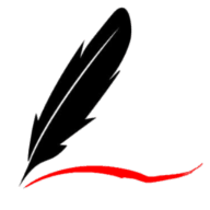 logo red feather pen
